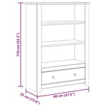 vidaXL Bibliothèque Blanc 80x35x110 cm Pin massif Assortiment Panama
