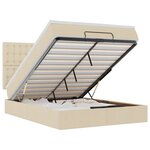 VidaXL Cadre de lit ottoman avec matelas crème 140x200 cm tissu