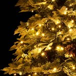 vidaXL Sapin de Noël pré-éclairé et pommes de pin vert 225cm PVC et PE