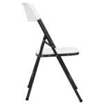 vidaXL Chaises de jardin pliables lot de 4 PEHD Blanc