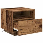 Table de chevet vidaXL avec lumières LED Bois ancien 40x39x37 cm