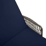 vidaXL Chaise longue avec coussin Gris 157 x 55 x 92cm polyrotin
