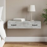 vidaXL Table d'appoint murale 87 5 x 34 5 x 17 cm Bois d'ingénierie
