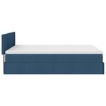 VidaXL Cadre de lit ottoman avec matelas bleu 140x200 cm tissu
