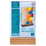 Porte-visuel Avec Socle En Bois Vertical A6 - Cristal - Exacompta
