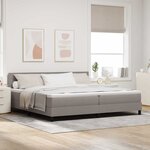 vidaXL Lit à ressorts avec matelas Taupe 200 x 200 cm tissu