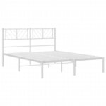 vidaXL Cadre de lit métal avec tête de lit blanc 140x190 cm