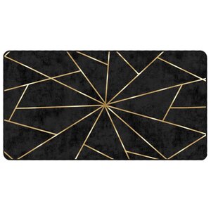 vidaXL Tapis lavable noir et doré 80x150 cm antidérapant