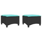 vidaXL Tabourets jardin coussins 2 Pièces noir 55x55x36 cm résine tressée