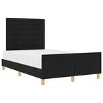 vidaXL Cadre de lit avec tête de lit Noir 140 x 190 cm tissu