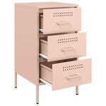 vidaXL Table de chevet rose 36x39x68 cm acier laminé à froid