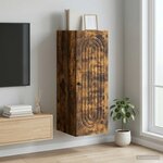 vidaXL Armoire Murale Chêne fumé 33 x 34 5 x 90 cm Bois d'ingénierie