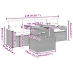 vidaXL Salon de jardin 5 Pièces avec coussins noir résine tressée