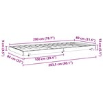 vidaXL Cadre de lit Cire marron 80 x 200 cm Bois de pin massif