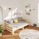 vidaXL Lit coulissant 2x(80x200) cm Bois de pin massif