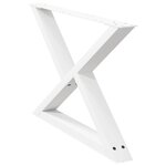 vidaXL Pieds de table basse 2 pièces Blanc 70 x (42-43 3) cm Acier