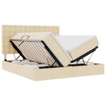 vidaXL Lit de rangement LED avec matelas Crème 200 x 200 cm Tissu