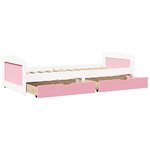 vidaXL Lit de jour et 2 tiroirs sans matelas IRUN blanc rose 90x200 cm