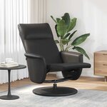 vidaXL Fauteuil inclinable avec repose-pieds noir similicuir