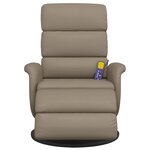 vidaXL Fauteuil inclinable de massage repose-pieds cappuccino