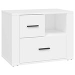 vidaXL Table de chevet Blanc 60x36x45 cm Bois d'ingénierie