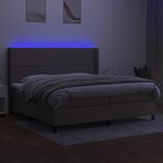 vidaXL Sommier à lattes de lit matelas LED Taupe 200x200 cm Tissu