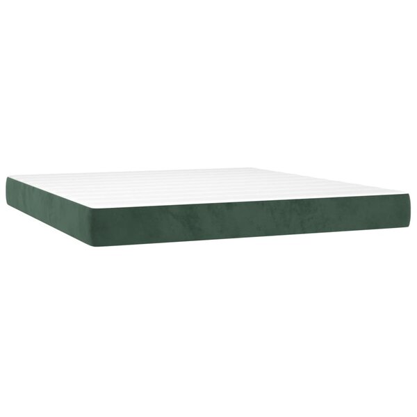 vidaXL Matelas de lit à ressorts ensachés fermeté moyenne Vert foncé 180x200x20 cm