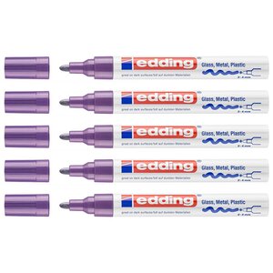 Marqueur Peinture Brillante 750 Violet Pointe Ronde 2-4 mm x 5 EDDING