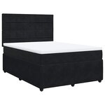 vidaXL Sommier à lattes de lit et matelas Noir 160x200 cm Velours