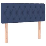vidaXL Sommier à lattes de lit matelas et LED bleu 120x190 cm tissu