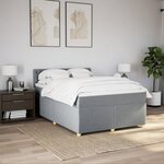 vidaXL Sommier à lattes de lit avec matelas Gris clair 160x200cm Tissu
