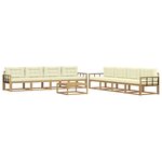 vidaXL Ensemble de canapés d'extérieur 9 Pièces Blanc et crème