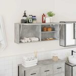vidaXL Armoire murale de bain gris béton 100x25x40cm bois d'ingénierie