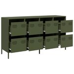 vidaXL Buffet vert olive 135x39x73 5 cm acier laminé à froid