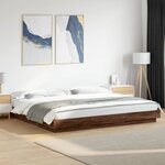 vidaXL Cadre de lit avec lumières LED chêne marron 200x200 cm