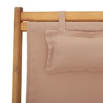 vidaXL Chaises de plage pliantes lot de 2 taupe tissu et bois massif