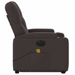 vidaXL Fauteuil inclinable de massage électrique Marron foncé Tissu
