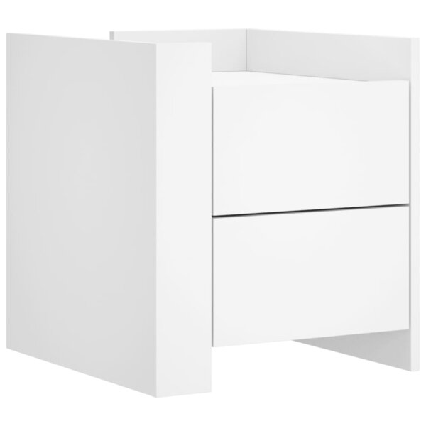 vidaXL Table de chevet blanc 45x50x50 cm bois d’ingénierie