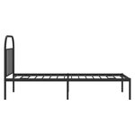 vidaXL Cadre de lit métal sans matelas avec tête de lit noir 90x200 cm