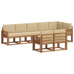 vidaXL Ensemble de canapés d'extérieur 8 pc Naturel et Beige