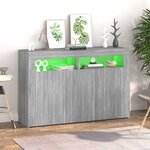 vidaXL Buffet avec lumières LED sonoma gris 115 5x30x75 cm