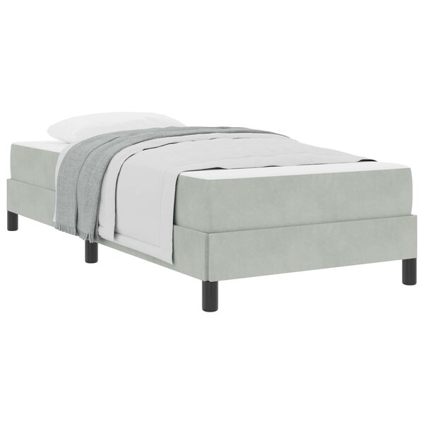 vidaXL Lit à ressorts avec matelas Gris clair 90 x 190 cm tissu