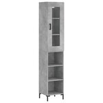 vidaXL Buffet haut Gris béton 34 5x34x180 cm Bois d'ingénierie