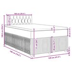 vidaXL Sommier à lattes de lit et matelas gris clair 120x190cm velours