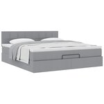 vidaXL Lit ottoman avec matelas gris clair 160x200 cm tissu