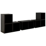 vidaXL Ensemble de meubles TV 6 Pièces Noir brillant Aggloméré