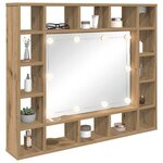 vidaXL Armoire Miroir avec étagère Chêne artisanal 91 x 15 x 76 5 cm