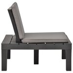 vidaXL Chaise de salon de jardin avec coussin Plastique Anthracite