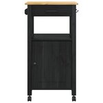 vidaXL Chariot de cuisine Uni Noir
