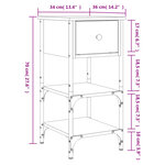 vidaXL Tables de chevet 2 Pièces chêne marron 34x36x70 cm bois ingénierie